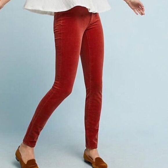 Pilcro Red Serif Corduroy Skinny Jeans - Women’s 26 - Picture 1 of 11